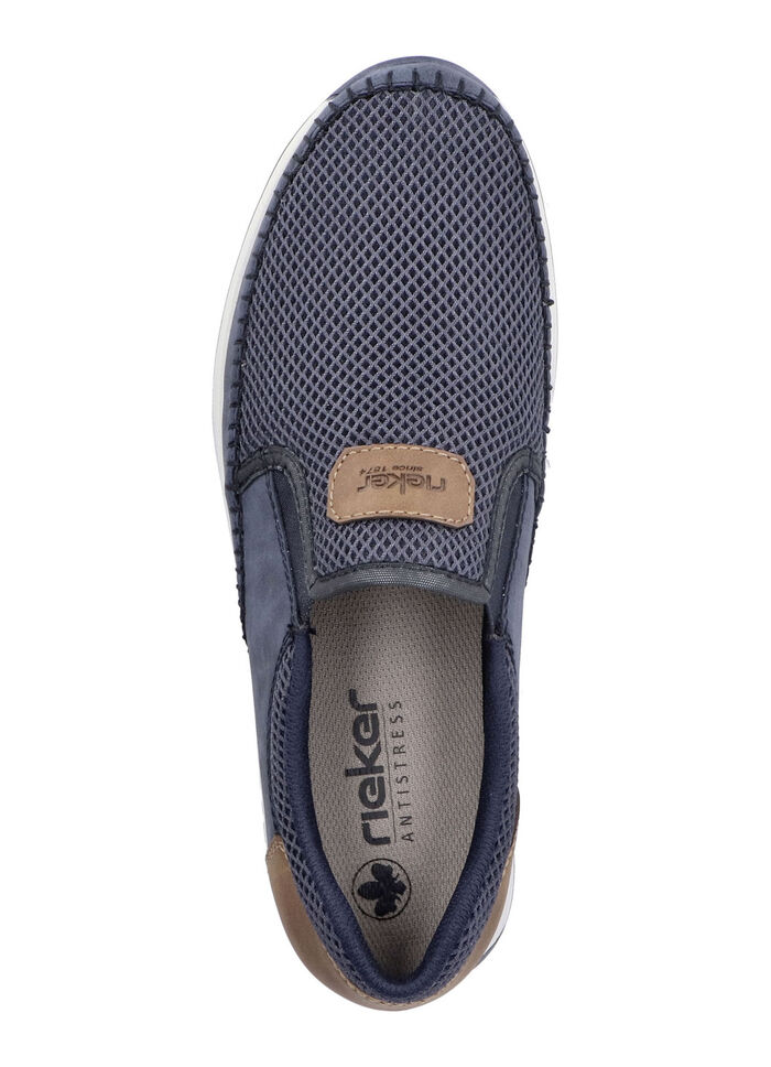 Rieker Slipper mit Fersen-Besatz BLAU-BRAUN
